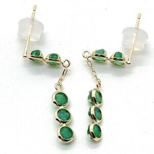 Jewelry Pierced Earring Emerald 1.41ct Gold 455107